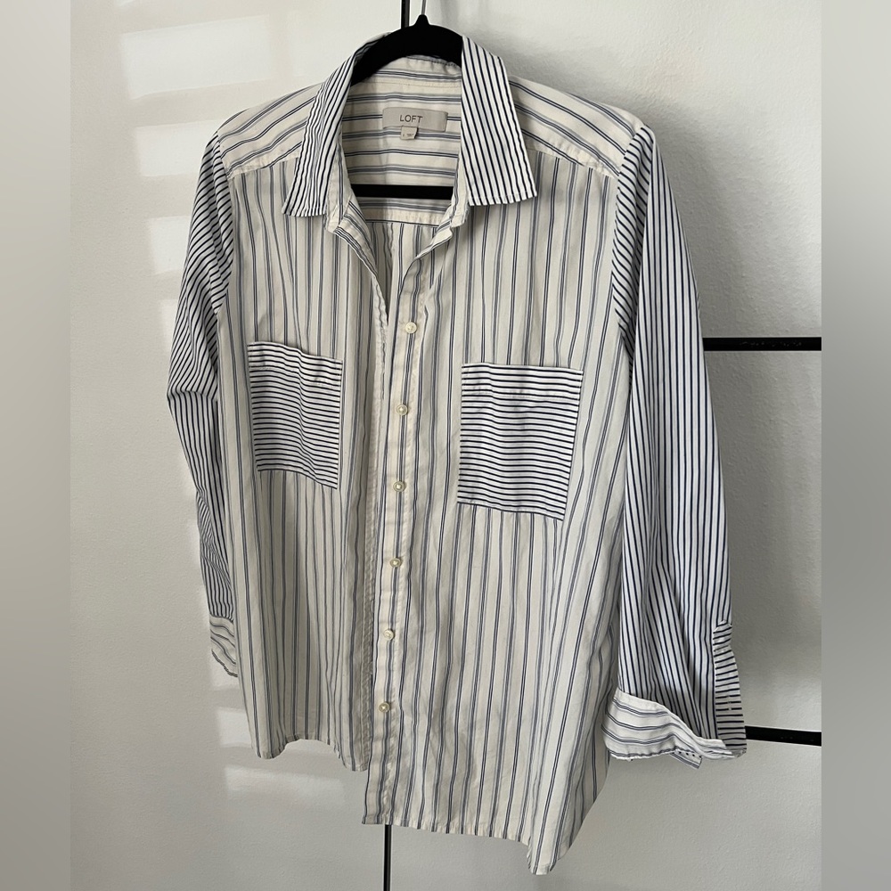 Loft Striped Cotton Button Down